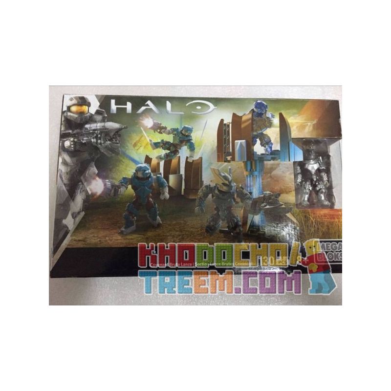 MEGA BLOKS DPJ89 non  MA MẶT QUỶ NHÓM GIÁO bộ đồ chơi xếp lắp ráp ghép mô hình Computer Games COVENANT BRUTE LANCE Trò Chơi 130 khối