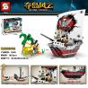 SHENG YUAN SY 1555 non  ĐẠI DƯƠNG PHIÊU LƯU bộ đồ chơi xếp lắp ráp ghép mô hình Pirates Of The Caribbean ISLAND STORM Cướp Biển Vùng Caribe 367 khối