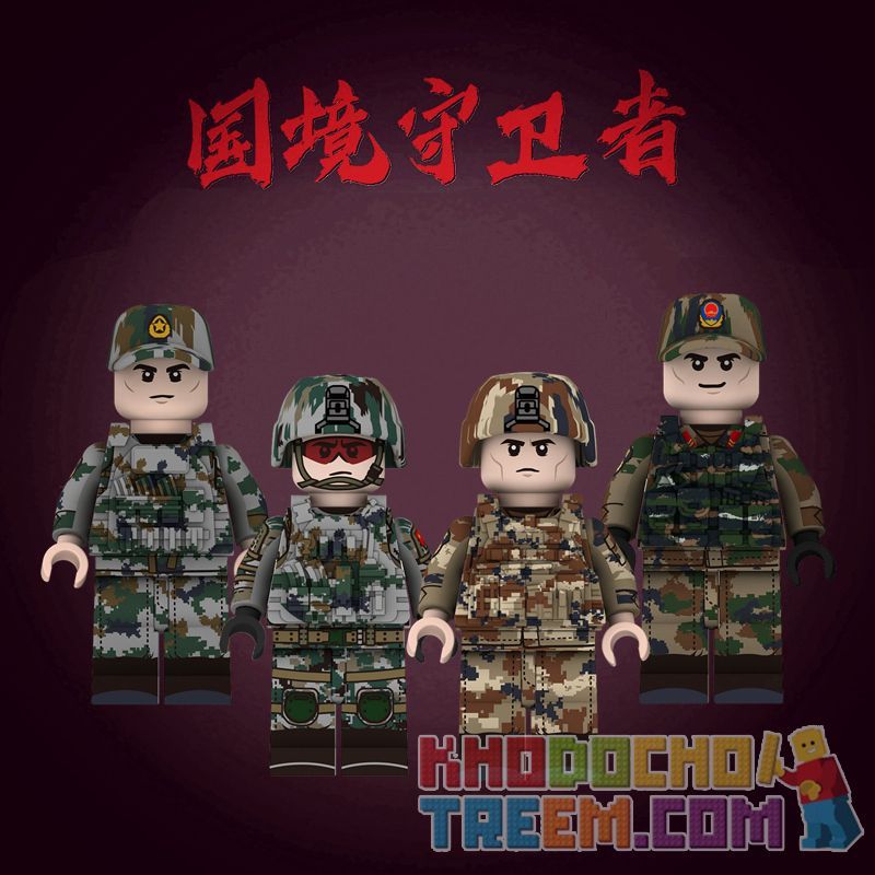 GUANGDONG RUIZHIDA PLA002 PLA003 PLA004 JI001 PLA001 JI002 non  NGƯỜI BẢO VỆ BIÊN GIỚI bộ đồ chơi xếp lắp ráp ghép mô hình Collectable Minifigures Búp Bê Sưu Tầm