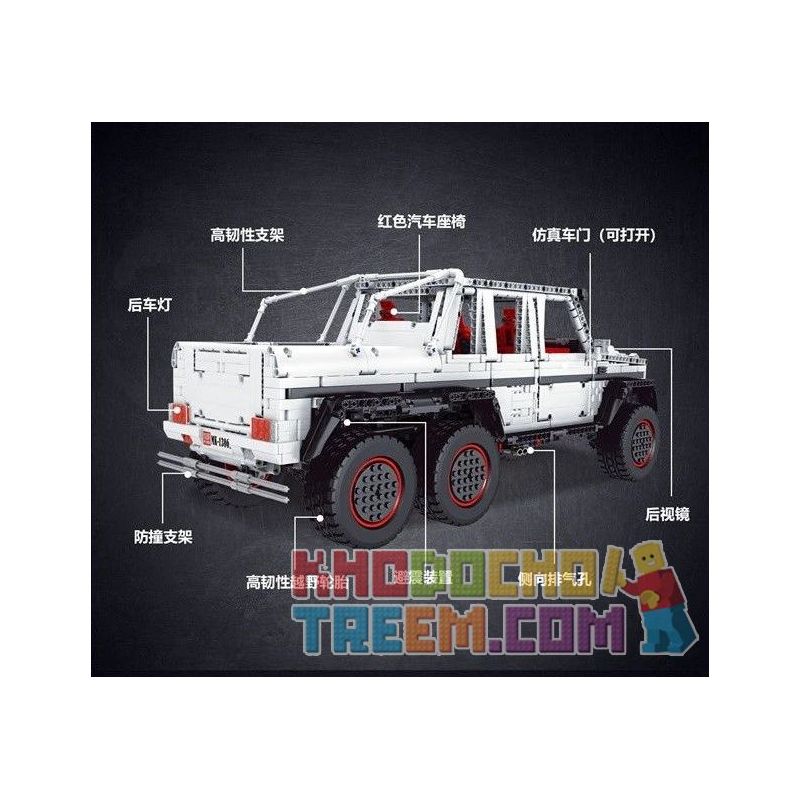 MouldKing 13061 Mould King 13061 non  MERCEDES BENZ G63 6X6 1:10 tỷ lệ 1:10 bộ đồ chơi xếp lắp ráp ghép mô hình  MERCEDES-BENZ G63 6X6 1:10 Kỹ Thuật Công Nghệ Cao Mô Hình Phương Tiện 3686 khối