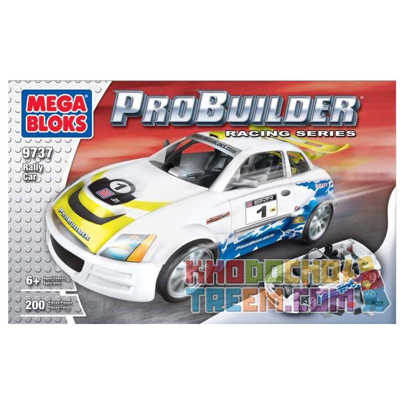 MEGA BLOKS 9737 non  CHIẾC XE ĐUA bộ đồ chơi xếp lắp ráp ghép mô hình Speed Champions Racing Cars RALLY CAR Đua Xe Công Thức 200 khối