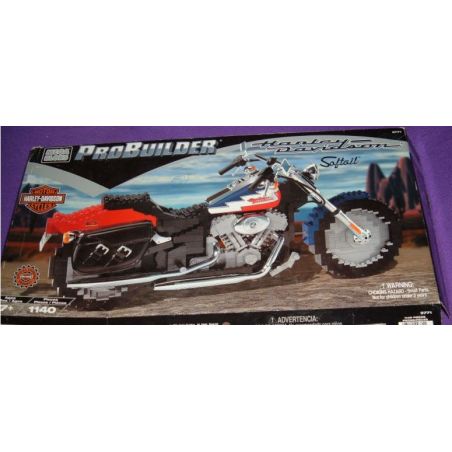 MEGA BLOKS 9771 non  MOSLEY DAVIDSON SOFTTAIL. bộ đồ chơi xếp lắp ráp ghép mô hình Speed Champions Racing Cars HARLEY-DAVIDSON SOFTTAIL Đua Xe Công Thức 1140 khối