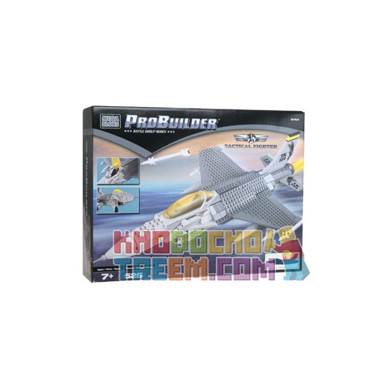 MEGA BLOKS 9764 non  MÁY BAY CHIẾN ĐẤU bộ đồ chơi xếp lắp ráp ghép mô hình Military Army TACTICAL FIGHTER Quân Sự Bộ Đội 525 khối