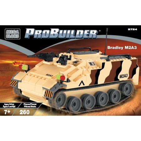 MEGA BLOKS 9724 non  XE CHIẾN ĐẤU BỘ BINH M2A3 BRADLEY bộ đồ chơi xếp lắp ráp ghép mô hình Military Army BRADLEY M2A3 Quân Sự Bộ Đội 260 khối