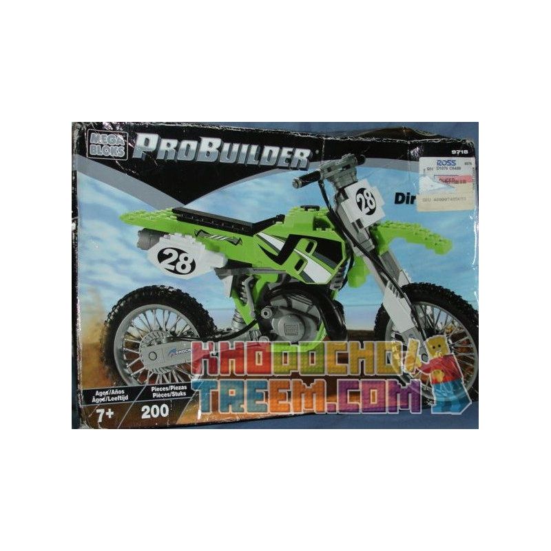 MEGA BLOKS 9718 non  XE MÔ TÔ bộ đồ chơi xếp lắp ráp ghép mô hình Speed Champions Racing Cars DIRT BIKE Đua Xe Công Thức 200 khối