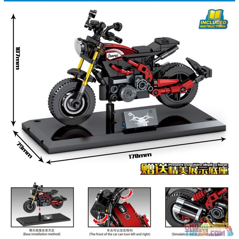 SEMBO 701134 non  ẤN ĐỘ FTR 1200. bộ đồ chơi xếp lắp ráp ghép mô hình Motorcycle Motorbike INDIAN FTR 1200 Xe Hai Bánh 232 khối