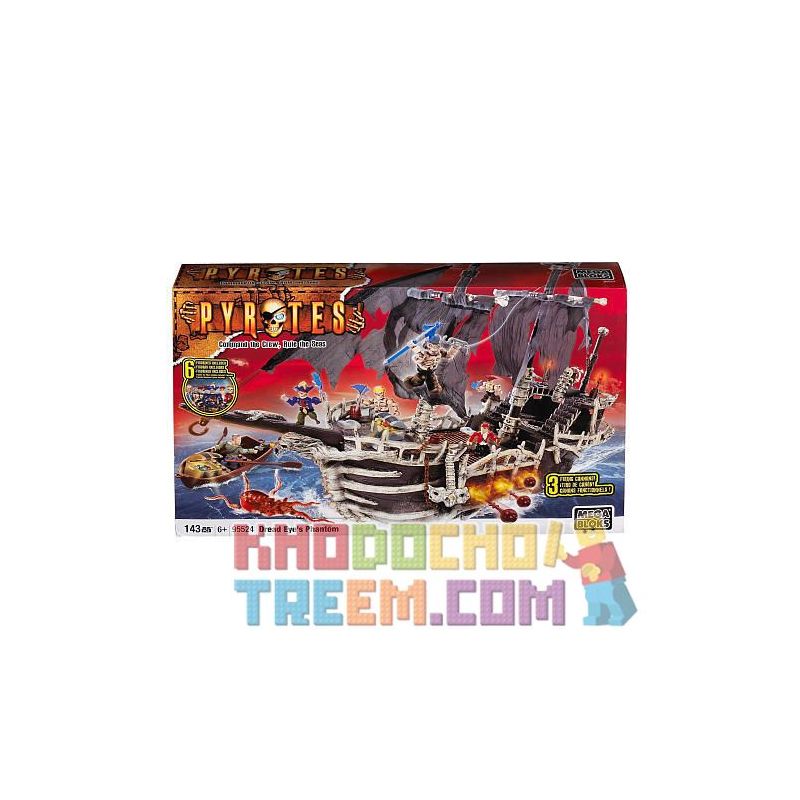 MEGA BLOKS 95524 non  CON SỐ MA CỦA CHÚ SÁT TRƯỞNG DREAD bộ đồ chơi xếp lắp ráp ghép mô hình Pirates Of The Caribbean DREAD EYE'S PHANTOM Cướp Biển Vùng Caribe 143 khối