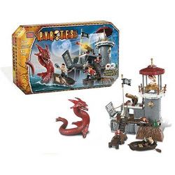 MEGA BLOKS 3618 non  ĐÈN HIỆU CỦA PRIVATEER bộ đồ chơi xếp lắp ráp ghép mô hình Pirates Of The Caribbean PRIVATEERS' LIGHTHOUSE Cướp Biển Vùng Caribe 115 khối