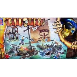 MEGA BLOKS 3693 non  NHÀ KHO bộ đồ chơi xếp lắp ráp ghép mô hình Pirates Of The Caribbean TREASURE TROVE Cướp Biển Vùng Caribe 99 khối