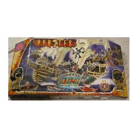 MEGA BLOKS 3680 non  CUỘC XÂM LƯỢC CỦA PHI HÀNH ĐOÀN SKELETON bộ đồ chơi xếp lắp ráp ghép mô hình Pirates Of The Caribbean SKELETON CREW INVASION Cướp Biển Vùng Caribe 145 khối