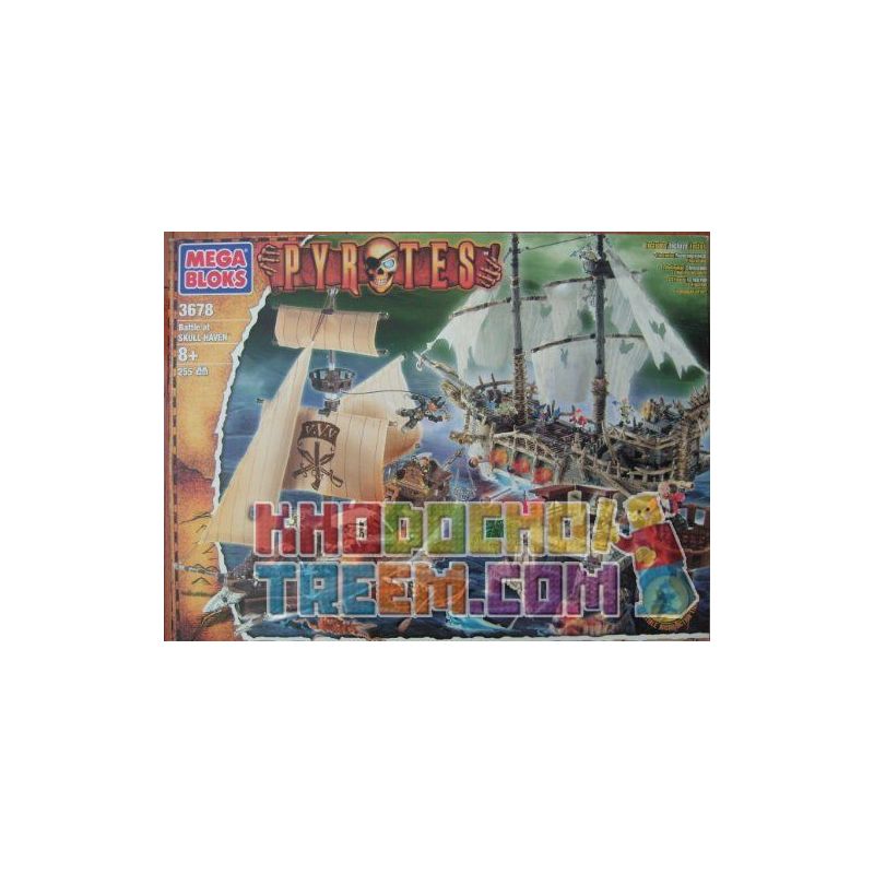 MEGA BLOKS 3678 non  TRẬN CHIẾN CỦA SKELETON HEAVEN bộ đồ chơi xếp lắp ráp ghép mô hình Pirates Of The Caribbean BATTLE SKULL HAVEN Cướp Biển Vùng Caribe 255 khối