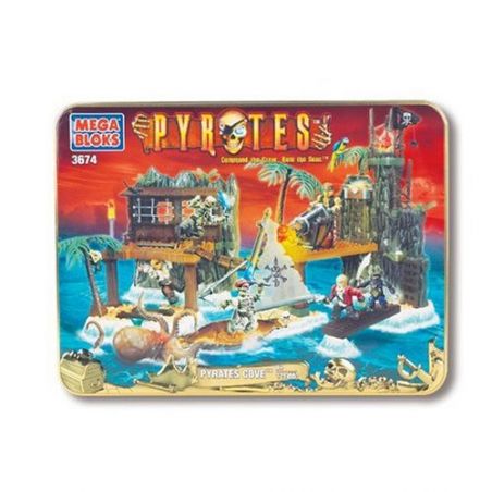 MEGA BLOKS 3674 non  VỊNH CƯỚP BIỂN bộ đồ chơi xếp lắp ráp ghép mô hình Pirates Of The Caribbean PYRATE'S COVE Cướp Biển Vùng Caribe 125 khối