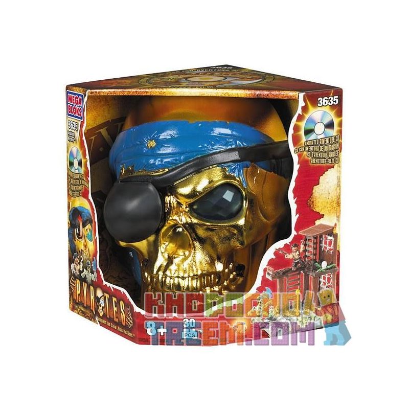 MEGA BLOKS 3635 non  BÍ ẨN VỀ TIỀN VÀNG TÂY BAN NHA bộ đồ chơi xếp lắp ráp ghép mô hình Pirates Of The Caribbean DOUBLOON MYSTERY Cướp Biển Vùng Caribe 20 khối