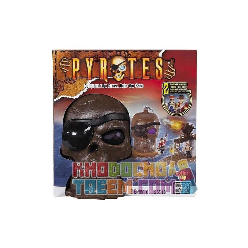 MEGA BLOKS 3633 95513 non  BẪY RƯƠNG KHO BÁU bộ đồ chơi xếp lắp ráp ghép mô hình Pirates Of The Caribbean COFFER TRAP Cướp Biển Vùng Caribe 25 khối