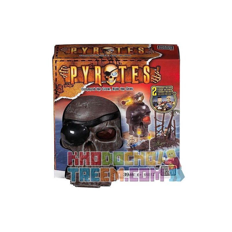MEGA BLOKS 3632 95512 non  ĐẢO MUTINY bộ đồ chơi xếp lắp ráp ghép mô hình Pirates Of The Caribbean MUTINY ISLE Cướp Biển Vùng Caribe 25 khối