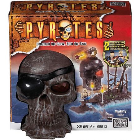 MEGA BLOKS 3632 95512 non  ĐẢO MUTINY bộ đồ chơi xếp lắp ráp ghép mô hình Pirates Of The Caribbean MUTINY ISLE Cướp Biển Vùng Caribe 25 khối