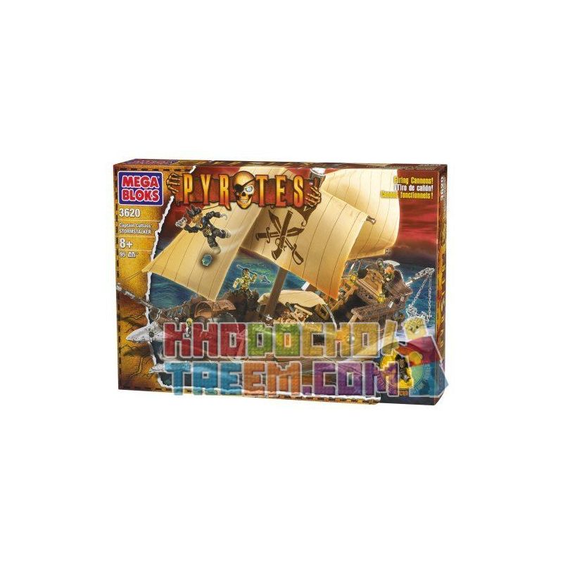 MEGA BLOKS 3620 non  THUYỀN TRƯỞNG CUTLASS 'STORMSTALKER bộ đồ chơi xếp lắp ráp ghép mô hình Pirates Of The Caribbean CAPTAIN CUTLASS' STORMSTALKER Cướp Biển Vùng Caribe 95 khối