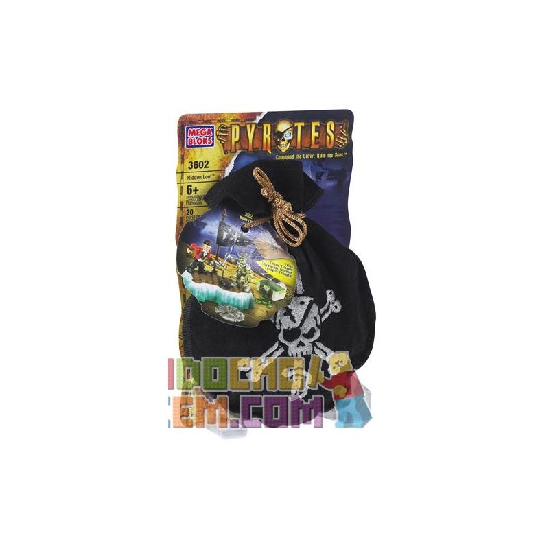 MEGA BLOKS 3602 95527 non  KHO BÁU ẨN bộ đồ chơi xếp lắp ráp ghép mô hình Pirates Of The Caribbean HIDDEN LOOT Cướp Biển Vùng Caribe 20 khối