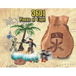 MEGA BLOKS 3601 95526 non  TÁM MẢNH bộ đồ chơi xếp lắp ráp ghép mô hình Pirates Of The Caribbean PIECES OF EIGHT Cướp Biển Vùng Caribe 20 khối