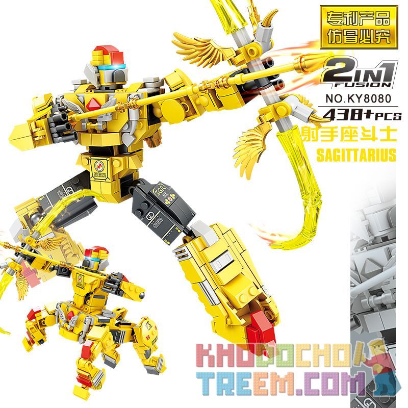 Kazi KY8080 8080 non  ĐẤU SĨ NHÂN MÃ bộ đồ chơi xếp lắp ráp ghép mô hình Transformers CONSTELLATION FIGHTER SAGITTARIUS Robot Đại Chiến Người Máy Biến Hình 438 khối