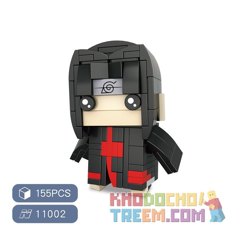 HSANHE 11002-8 non  CẬU BÉ ĐẦU VUÔNG UCHIHA ITACHI bộ đồ chơi xếp lắp ráp ghép mô hình Naruto MAGIC BRICK UCHIHA ITACHI Ninja 155 khối