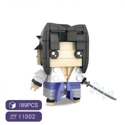 HSANHE 11002-2 non  CẬU BÉ ĐẦU VUÔNG UCHIHA SASUKE bộ đồ chơi xếp lắp ráp ghép mô hình Naruto MAGIC BRICK Ninja 189 khối