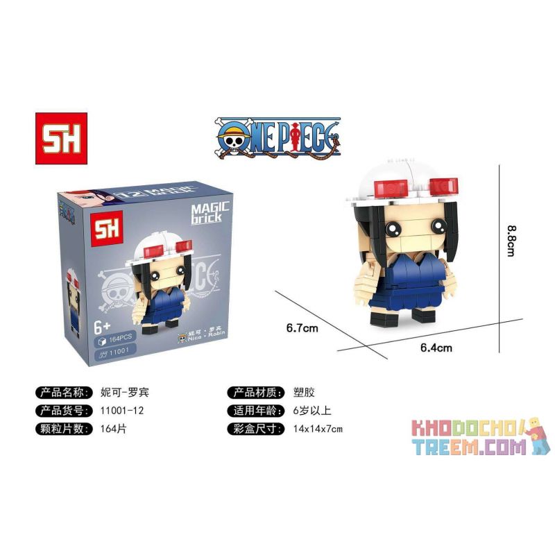 HSANHE 11001-12 non  ĐẦU VUÔNG NICOLE ROBIN bộ đồ chơi xếp lắp ráp ghép mô hình One Piece ONE PIECE NICO ROBIN Đảo Hải Tặc 164 khối