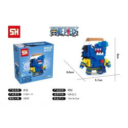 HSANHE 11001-11 non  RỒNG ÁC FANGTOU MURLOC AARON bộ đồ chơi xếp lắp ráp ghép mô hình One Piece ONE PIECE ARLONG Đảo Hải Tặc 180 khối