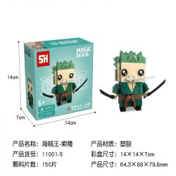HSANHE 11001-5 non  CẬU BÉ ĐẦU VUÔNG RORONOA ZORO bộ đồ chơi xếp lắp ráp ghép mô hình One Piece ONE PIECE RORONOA ZORO Đảo Hải Tặc 150 khối