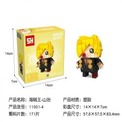 HSANHE 11001-4 non  CẬU BÉ ĐẦU VUÔNG WINSMERK. SANJI bộ đồ chơi xếp lắp ráp ghép mô hình One Piece ONE PIECE SANJI Đảo Hải Tặc 171 khối