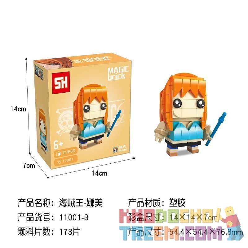 HSANHE 11001-3 non  NAMI ĐẦU VUÔNG bộ đồ chơi xếp lắp ráp ghép mô hình One Piece ONE PIECE NAMI Đảo Hải Tặc 173 khối
