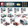 SEMBO 603202A 603202B 603202C 603202D 603202E 603202F non  CỨU HỘ KHẨN CẤP 6 LOẠI XE KÉO THƯƠNG TÀU CAO TỐC TRỰC THĂNG HỎA CHỞ HÀNG bộ đồ chơi xếp lắp ráp ghép mô hình Fire Rescure THE RESCUE Cứu Hỏa 862 khối