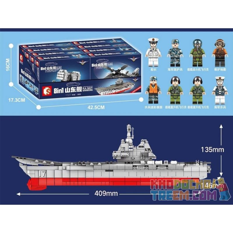SEMBO 202005 202006 202007 202008 202009 202010 202011 202012 non  8IN1 TÀU SƠN ĐÔNG TÊN LỬA PHÒNG KHÔNG HAIHONGQI-10 TRỰC THĂNG WUZHI-9 ZHI-18 PHƯƠNG TIỆN VẬN TẢI TRÊN SÂN BAY TRUNG TÂM CHỈ HUY XUỒNG CỨU SINH TIÊM KÍCH F-15 HỆ THỐNG CHỐNG PHÁO TẦM GẦN LOẠI 730 bộ đồ chơi xếp lắp ráp ghép mô hình Military Army PLA. NAVY SHANDONG Quân Sự Bộ Đội 1022 khối