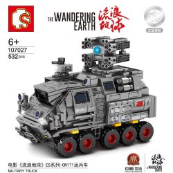 SEMBO 107027 non  TÀU SÂN BAY NHÂN SỰ SÊ-RI ES-CN171 bộ đồ chơi xếp lắp ráp ghép mô hình The Wandering Earth MILITARY TRUCK Lưu Lạc Địa Cầu 532 khối
