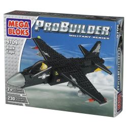 MEGA BLOKS 9709-2 non  MÁY BAY CHIẾN ĐẤU DIỀU HÂU ĐEN bộ đồ chơi xếp lắp ráp ghép mô hình Military Army BLACK EAGLE Quân Sự Bộ Đội 230 khối