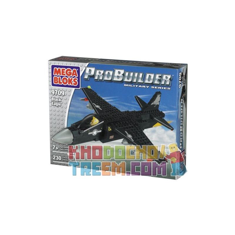 MEGA BLOKS 9709-2 non  MÁY BAY CHIẾN ĐẤU DIỀU HÂU ĐEN bộ đồ chơi xếp lắp ráp ghép mô hình Military Army BLACK EAGLE Quân Sự Bộ Đội 230 khối