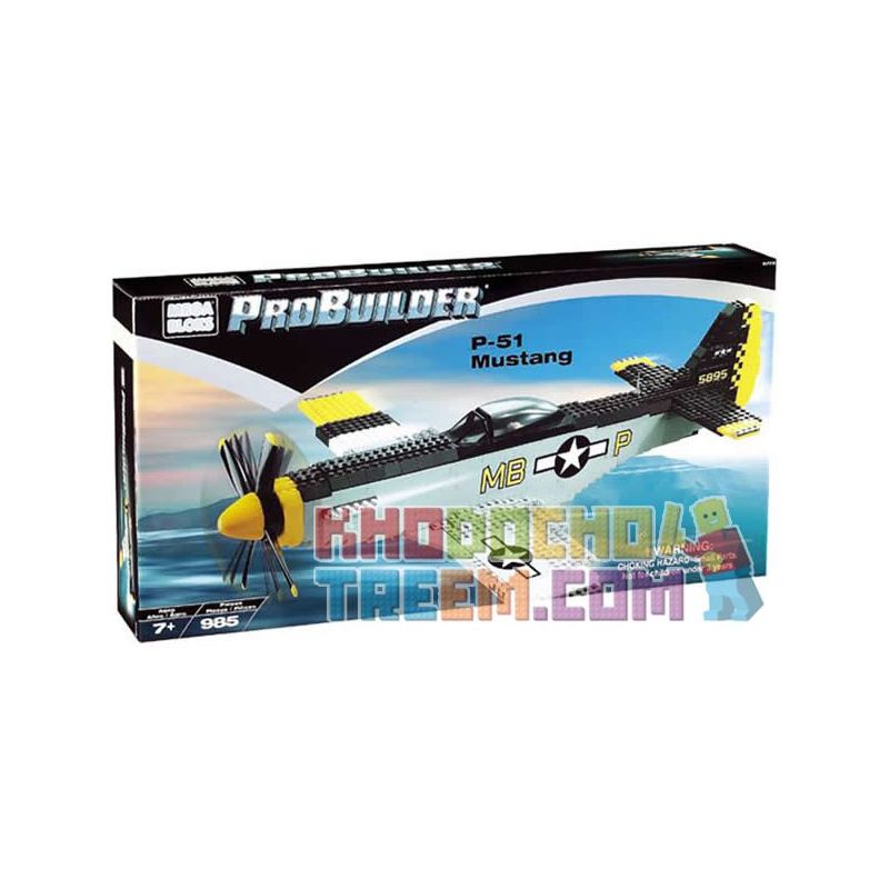 MEGA BLOKS 9772 non  MÁY BAY CHIẾN ĐẤU P-51 MUSTANG bộ đồ chơi xếp lắp ráp ghép mô hình Military Army Quân Sự Bộ Đội 985 khối