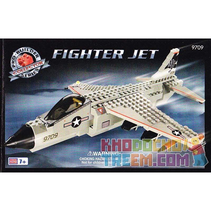 MEGA BLOKS 9709 non  MÁY BAY CHIẾN ĐẤU PHẢN LỰC bộ đồ chơi xếp lắp ráp ghép mô hình Military Army FIGHTER JET Quân Sự Bộ Đội 220 khối