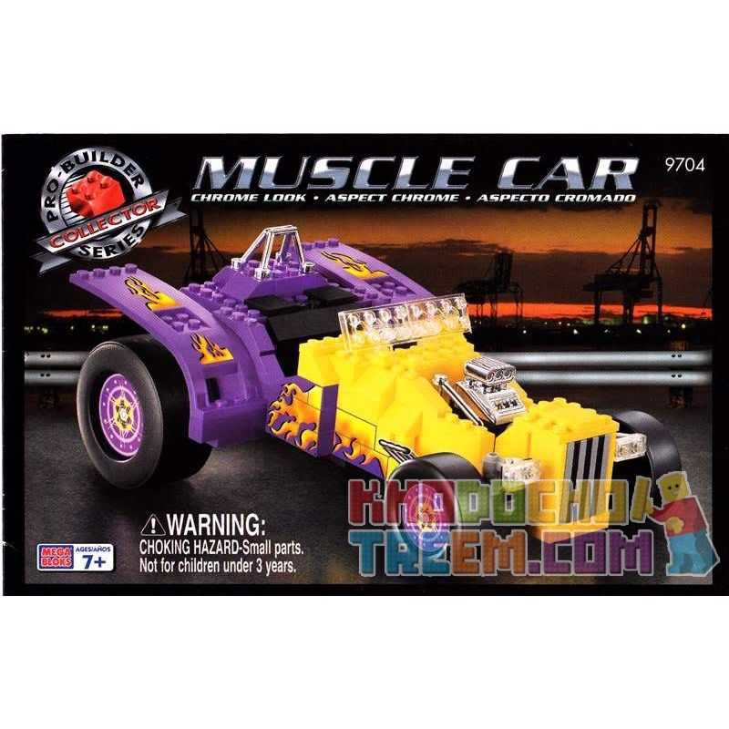 MEGA BLOKS 9704 non  XE CƠ BẮP bộ đồ chơi xếp lắp ráp ghép mô hình Speed Champions Racing Cars MUSCLE CAR Đua Xe Công Thức 245 khối