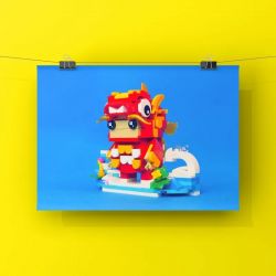 PANTASY 99001 non  VẬN CHUYỂN CÁ KOI NHỎ bộ đồ chơi xếp lắp ráp ghép mô hình Brickheadz LUCKY KOI Nhân Vật Đầu To