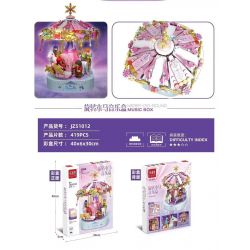 LE DI PIN JZ51012 51012 non  HỘP NHẠC VUI VẺ bộ đồ chơi xếp lắp ráp ghép mô hình  MUSIC BOX MERRY-GO ROUND Các Bạn Gái 419 khối