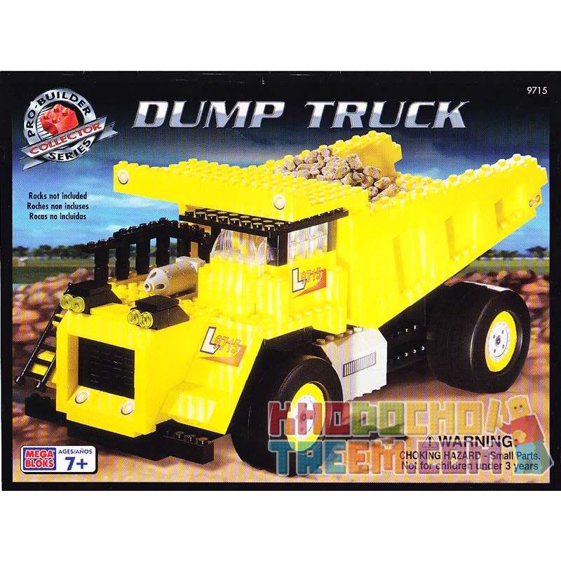 MEGA BLOKS 9715 non  XE BEN VÀ XÚC LẬT bộ đồ chơi xếp lắp ráp ghép mô hình City DUMP TRUCK AND LOADER Thành Phố 415 khối