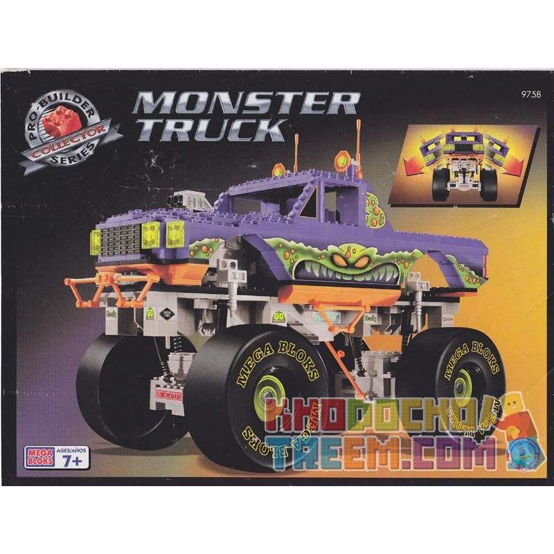 MEGA BLOKS 9758 non  XE TẢI HẠNG NẶNG bộ đồ chơi xếp lắp ráp ghép mô hình Speed Champions Racing Cars MONSTER TRUCK Đua Xe Công Thức 575 khối