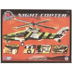 MEGA BLOKS 9740 non  TRỰC THĂNG BAN ĐÊM bộ đồ chơi xếp lắp ráp ghép mô hình City NIGHT COPTER Thành Phố 670 khối