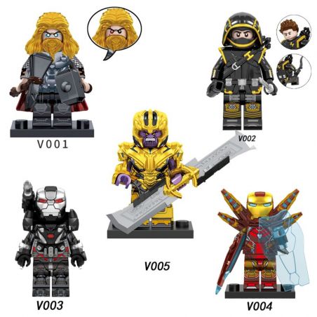 PRCK V002 V003 V004 V005 V001 non  AVENGERS 4. bộ đồ chơi xếp lắp ráp ghép mô hình Collectable Minifigures Búp Bê Sưu Tầm