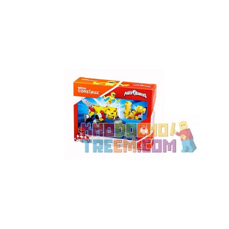 MEGA BLOKS DPK74 non  SABER TOOTH TIGER ZOD bộ đồ chơi xếp lắp ráp ghép mô hình Power Rangers Super Sentai SABERTOOTH TIGER ZORD 5 Anh Em Siêu Nhân 42 khối