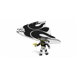 MEGA BLOKS 5677 non  TÀU LƯỢN CHIẾN BINH ĐEN bộ đồ chơi xếp lắp ráp ghép mô hình Power Rangers Super Sentai BLACK RANGER AIR GLIDER 5 Anh Em Siêu Nhân 11 khối
