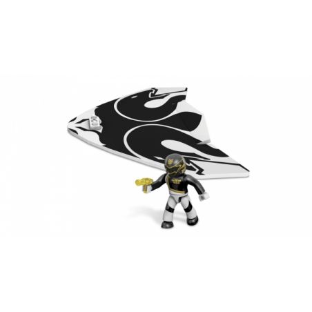 MEGA BLOKS 5677 non  TÀU LƯỢN CHIẾN BINH ĐEN bộ đồ chơi xếp lắp ráp ghép mô hình Power Rangers Super Sentai BLACK RANGER AIR GLIDER 5 Anh Em Siêu Nhân 11 khối