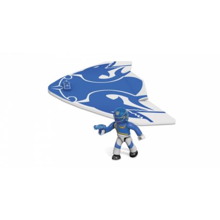 MEGA BLOKS 5676 non  TÀU LƯỢN CHIẾN BINH XANH bộ đồ chơi xếp lắp ráp ghép mô hình Power Rangers Super Sentai BLUE RANGER AIR GLIDER 5 Anh Em Siêu Nhân 11 khối