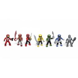 MEGA BLOKS 5666 non  BỘ PHIM HÀNH ĐỘNG THU NHỎ 1 TÚI MÙ bộ đồ chơi xếp lắp ráp ghép mô hình Power Rangers Super Sentai MICRO ACTION FIGURES SERIES 1 BLIND PACK 5 Anh Em Siêu Nhân 3 khối